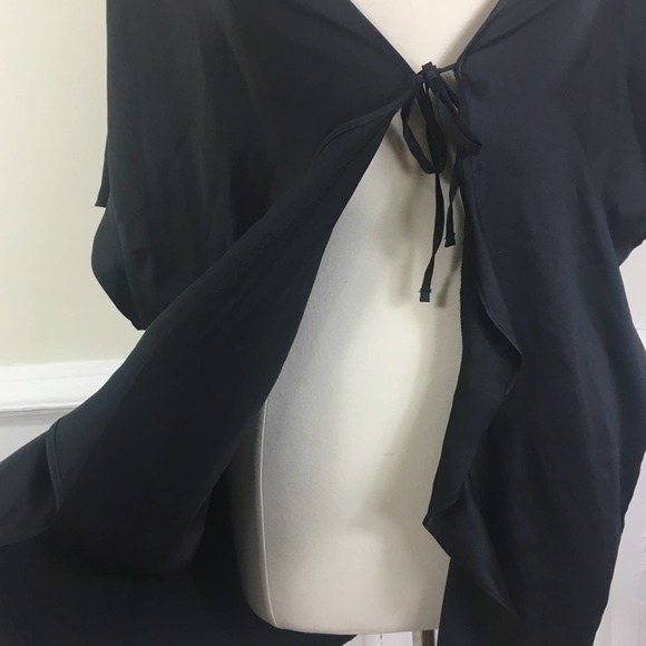 Victoria Secret Black Satin Ruffle Robe - Picture 3 of 6